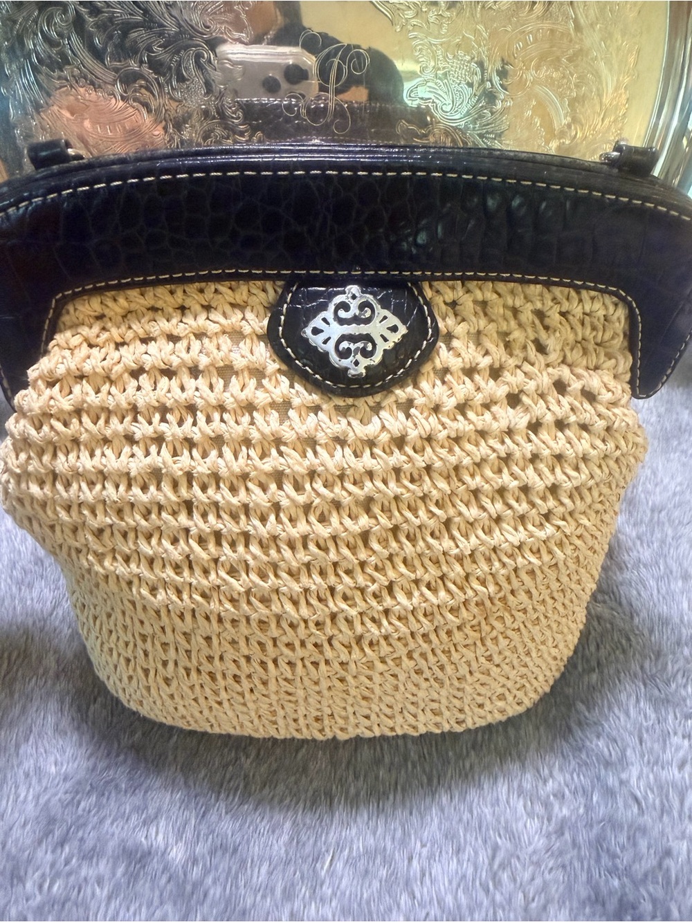 Brighton Crochet Purse with detachable leather strap and Brighton Shopping Sack - Picture 4 of 11